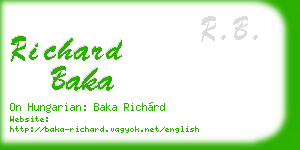 richard baka business card