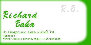 richard baka business card